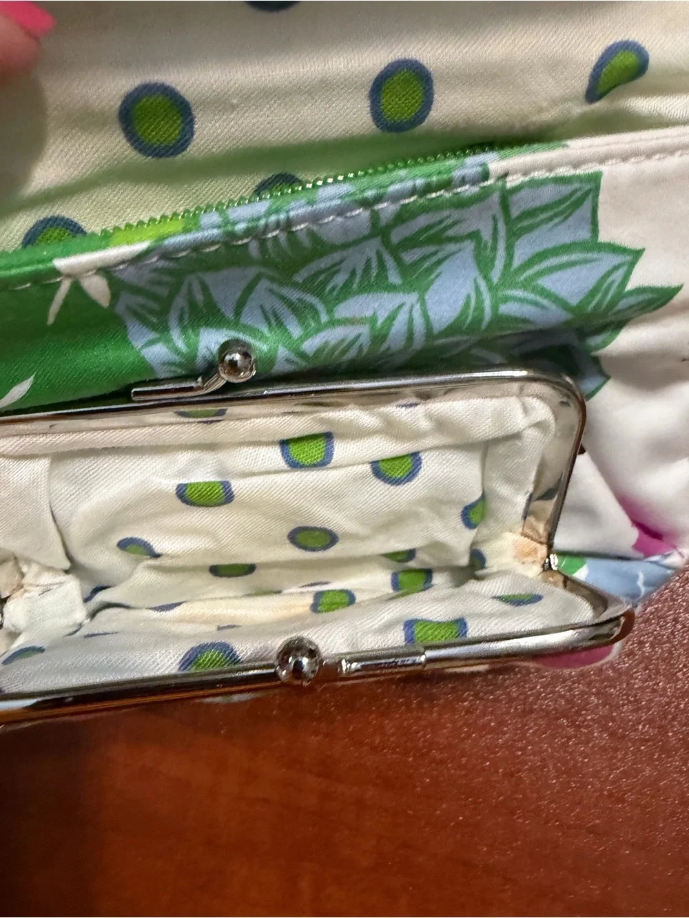 Vera Bradley Quilted Casey Floral Fold-Over Wallet Butterfly Garden - Picture 4 of 6